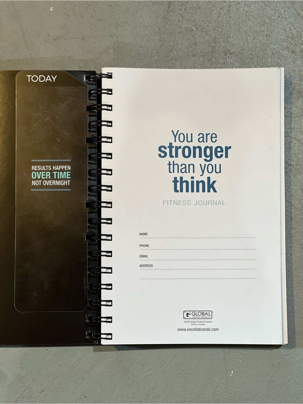 NEW Workout Fitness Journal Nutrition Planner: Spiral Binding, Protective Cover - Picture 2 of 11
